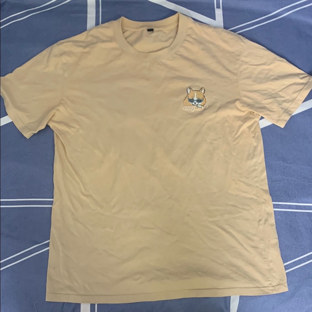 Tan Short Sleeve Tee Classic Crew Neck - Picture 1 of 5